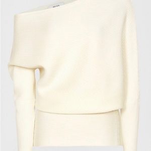 Reiss LORNA ASYMMETRIC KNITTED TOP White